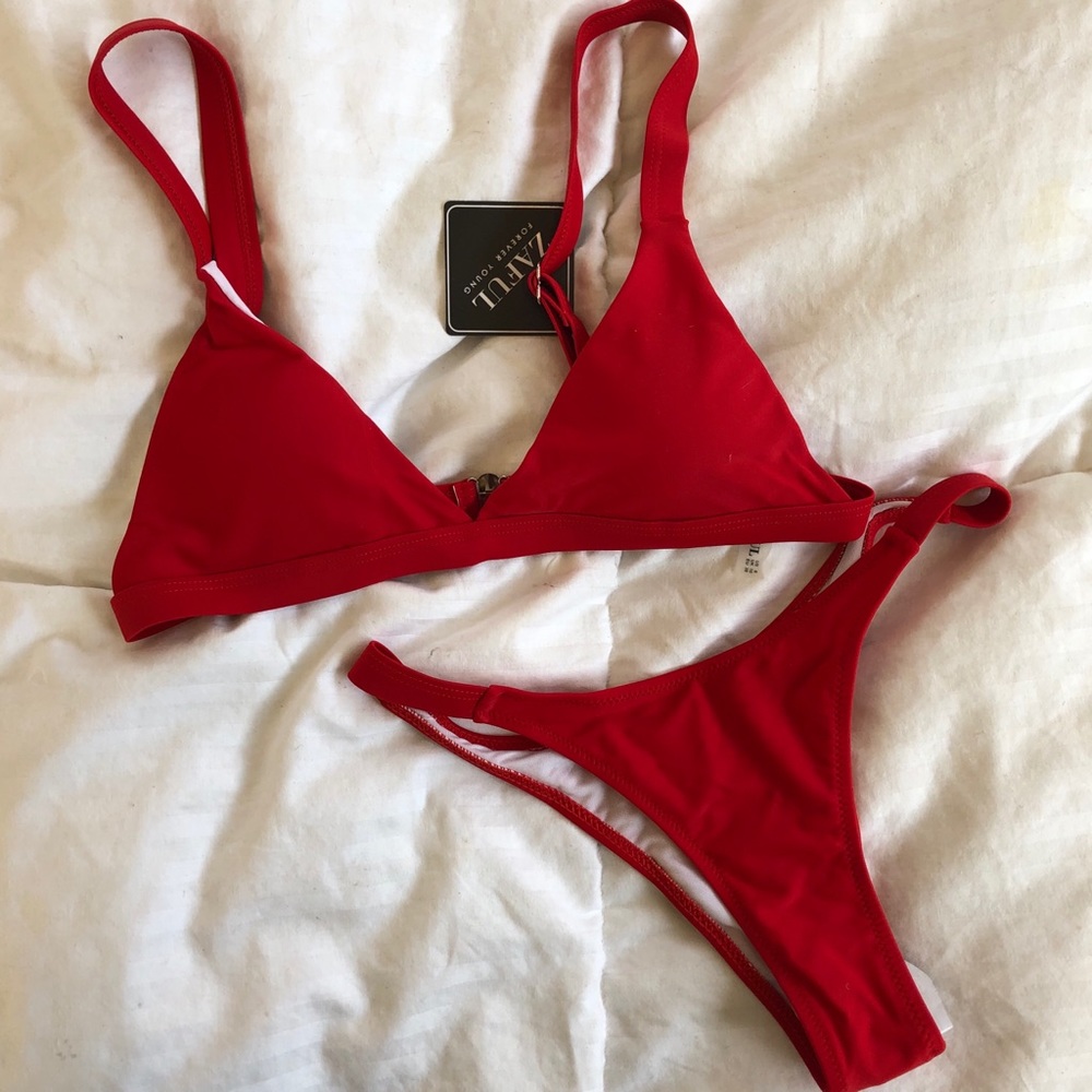 Red Zaful bikini